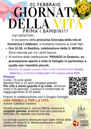 Giornata della Vita 2026: PRIMA I BAMBINI